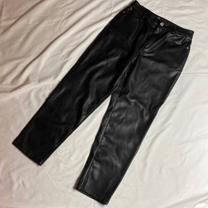 Zara Straight Leg Faux Leather Pants